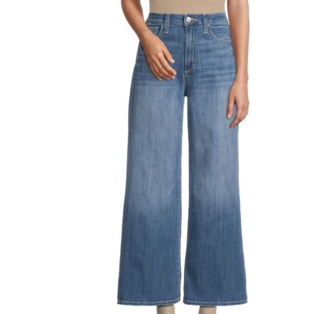 JOE'S JEANS Whiskered Wide Leg Jeans/high rise wide leg ankle/32 /WICKED GAME